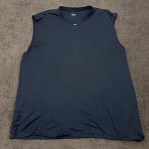 VINTAGE NIKE TANK TOP ATHLETIC SHIRT SIZE 2XL DRI-FIT CENTER SWOOSH SLEEVE LESS